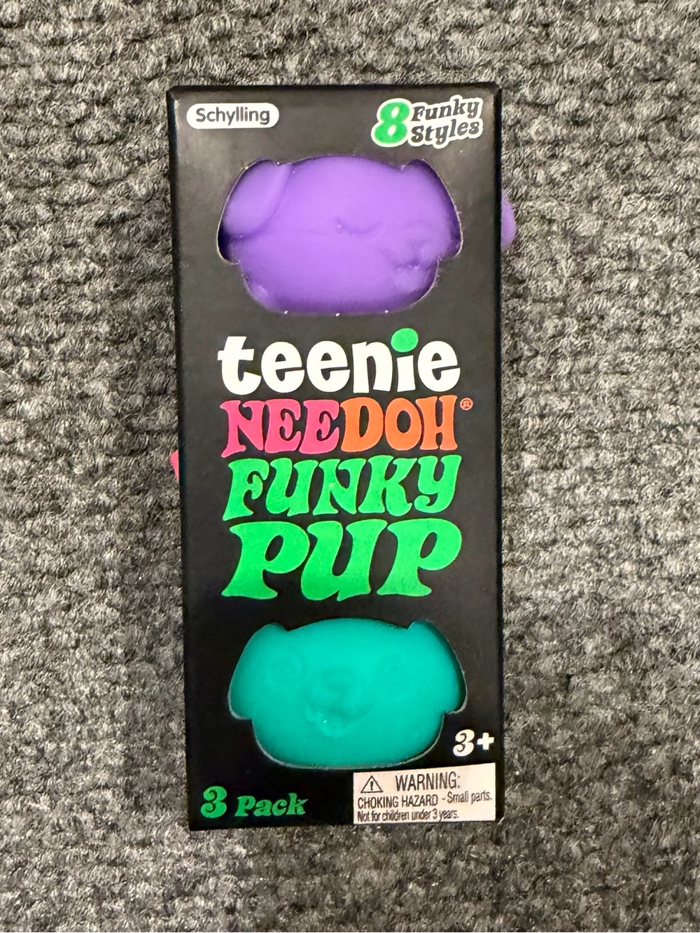 Teenie NeeDoh Funky Pup Kids Toy - Purple & Teal 3 Pack
